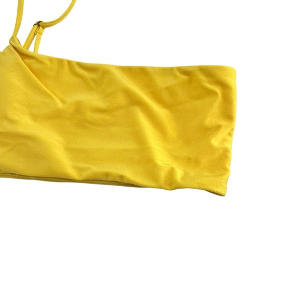 Lovers + Friends Cyan Bikini Top One Shoulder Strap size Medium Sunny Yellow - Picture 4 of 7